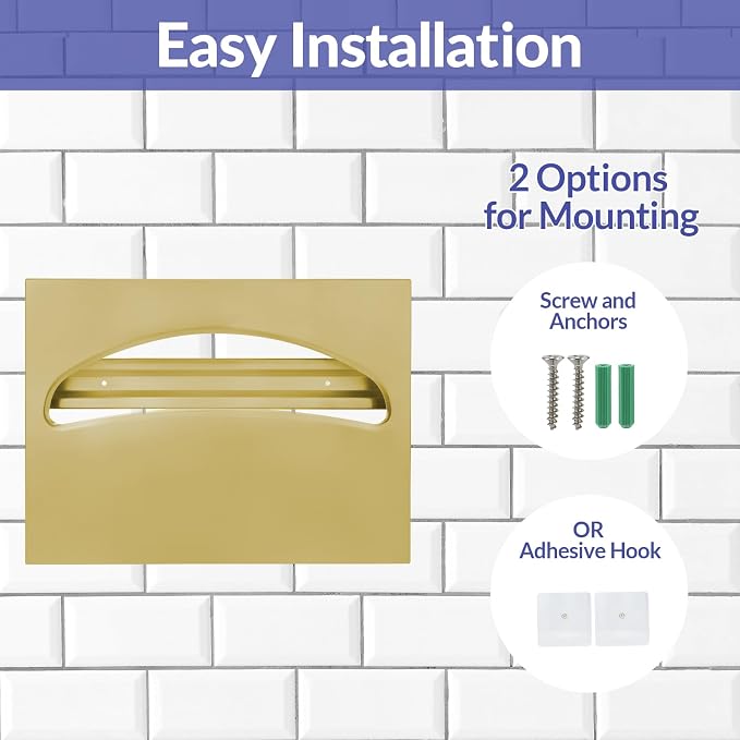 Stainless Steel Toilet Seat Cover Dispenser, Wall Mount Single or 1/2 Fold - Image 5