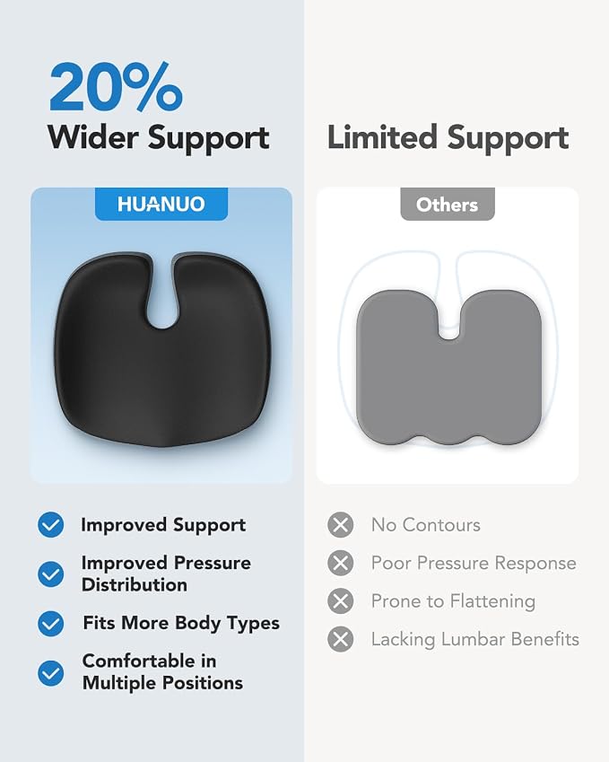 HUANUO Seat Cushion for Office Chairs, Extra Large Desk Chair Cushion for Back - Image 6