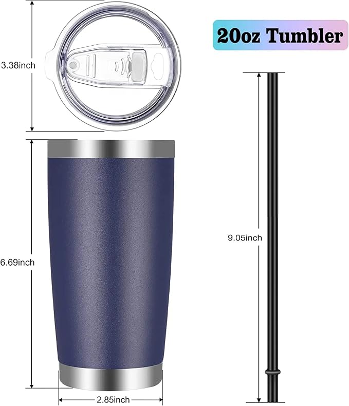VEGOND 20oz Tumbler with Lid and Straw Stainless Steel Tumbler Cup Vacuum - Image 4