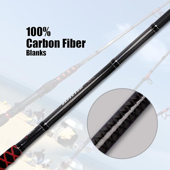 Fiblink Surf Spinning Fishing Rod 2-Piece/3-Piece Carbon Fiber Travel Fishing - Image 5