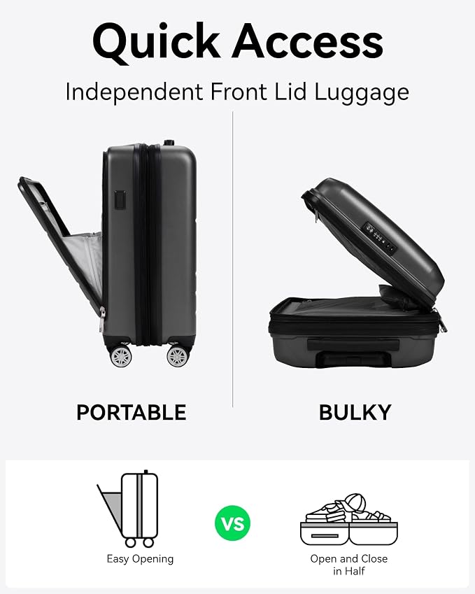 LUGGEX Carry On Luggage 22x14x9 Airline Approved, Expandable Polycarbonate - Image 4