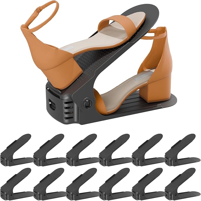 Shoe Slots Organizer, 50% Space-Saving Storage Rack Holder by Yashong