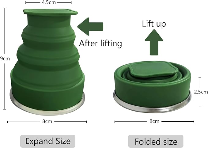Collapsible Cup-Silicone Foldable Expandable Folding Drinking Cups-Reusable - Image 2