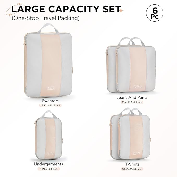 6 Set Compression Packing Cubes - Image 2