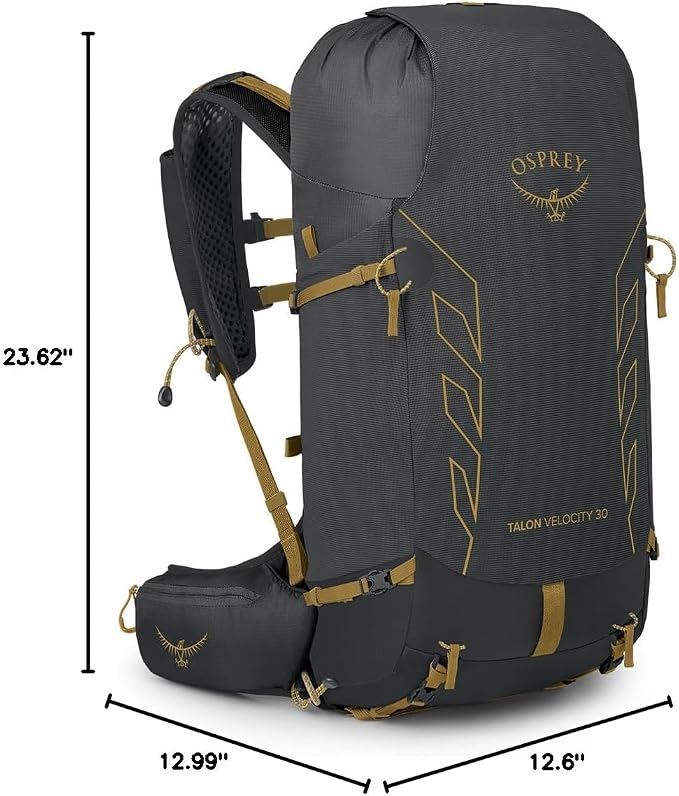 Osprey Talon Velocity 30L Men's Hiking Backpack, Dark Charcoal/Tumbleweed - Image 16