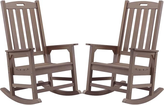 Psilvam Oversized Outdoor Rocking Chair Set of 2, Porch Rocker by PsilvamGardenFurniture