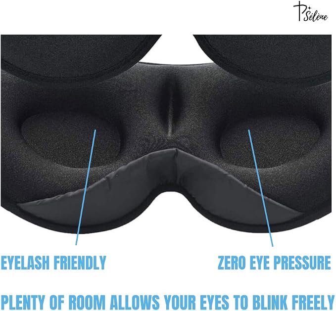 Sleep Mask with Earplugs & Zipper Bag 3D Memory Foam Eye Mask with Nose Support - Image 4