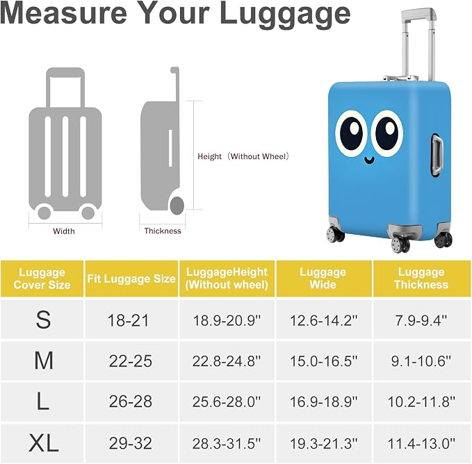 ANNA QUEEN Cute Smiley Face Luggage Cover, Stretchable, Washable Travel Cover - Image 4