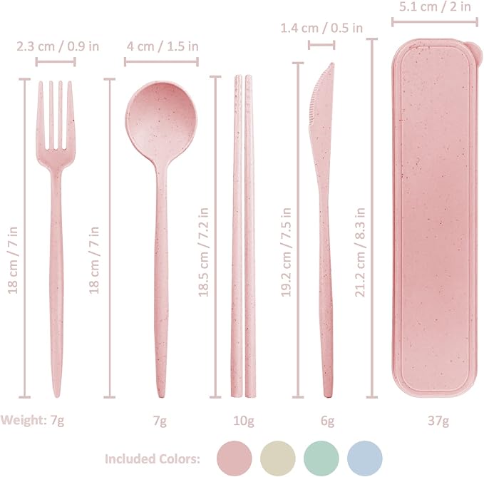 4 Sets Reusable Travel Utensils Set - Image 5