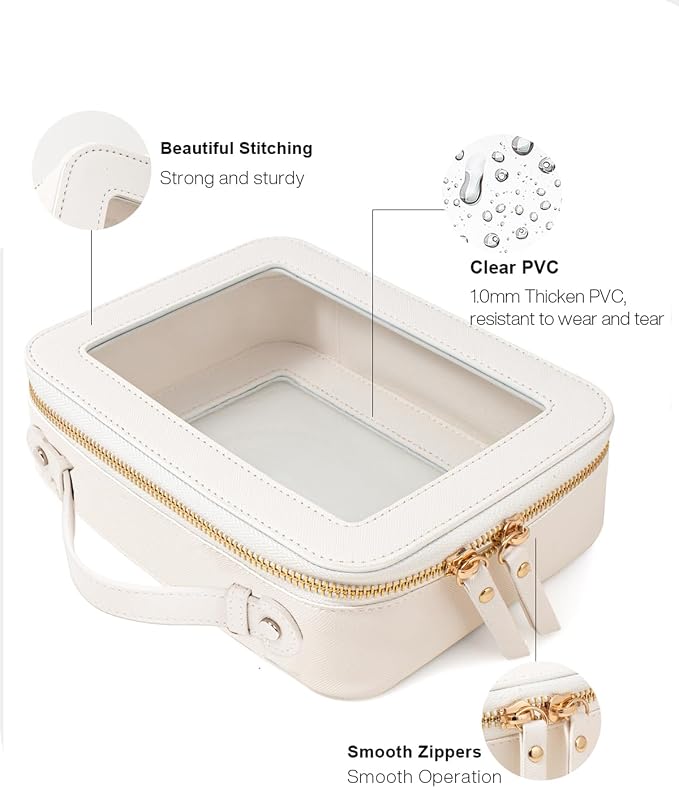 Clear Makeup Bag Small, TSA Approved Portable Toiletry Bag - Image 4