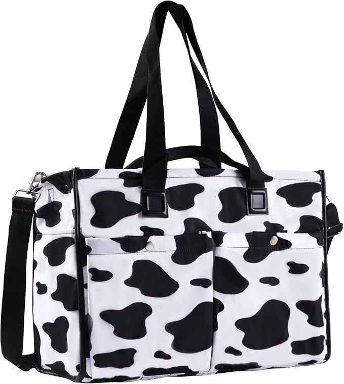 Closeable Tote Bag with 12 Pockets, Thick Bottom Support & Adjustable Strap by Bagenerous