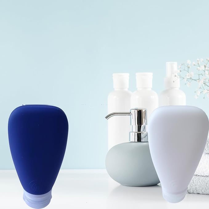 Travel Bottles for Toiletries, TSA Approved 3oz Leak Proof Silicone Refillable - Image 2