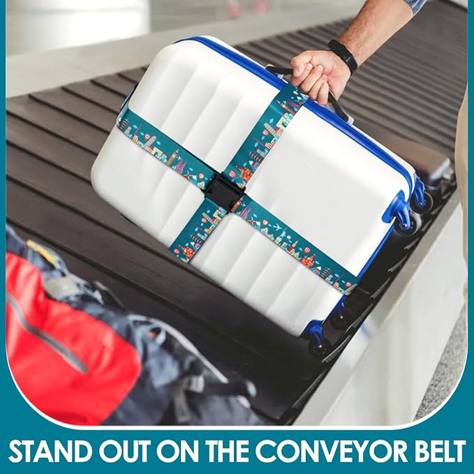 Adjustable Travel Luggage Strap Suitcase Belt Travel Bag Accessories 1.96 in W - Image 8