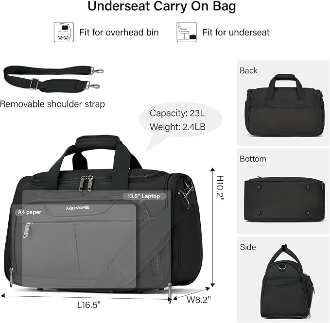 Hanke Underseat Carry On luggage Bags - Image 2