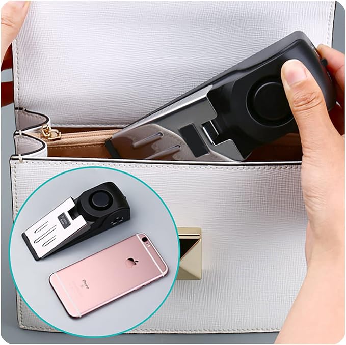 4 Packs Upgraded Door Stop Alarm Portable Wedge Door Stoppers Security Alarm - Image 3