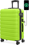 AnyZip Suitcase Hardside PC ABS Lightweight USB Luggage by YourBestTravelChoice