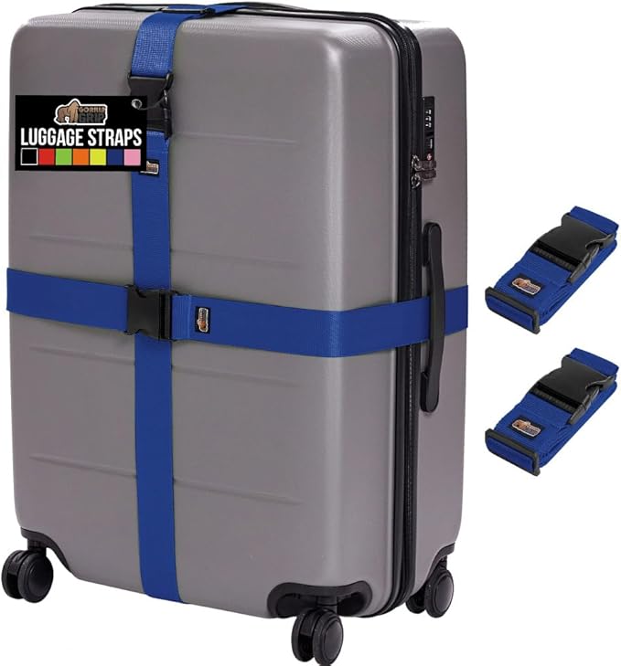 GORILLA GRIP Heavy Duty Adjustable Luggage Straps by GorillaGrip