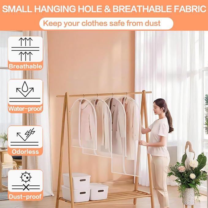 Garment Bags for Hanging Clothes Suit Bags for Closet Storage Clothes Storage - Image 6