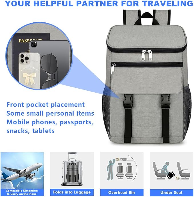 Cooler Backpack, 30 Cans Backpack Coolers Insulated Leak Proof - Image 5