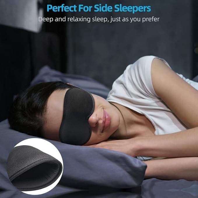 Sleep Mask with Earplugs & Zipper Bag 3D Memory Foam Eye Mask with Nose Support - Image 6