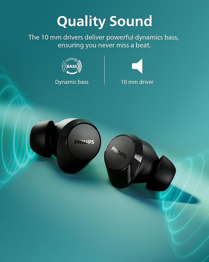 PHILIPS TAT1219 Wireless Earbuds, True Wireless Headphones, Powerful Bass - Image 2