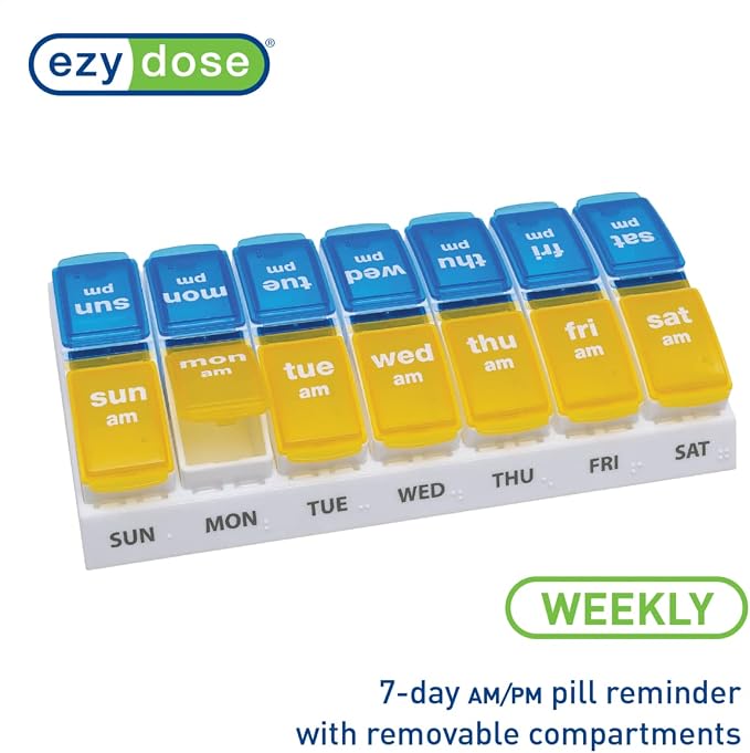 EZY DOSE Weekly AM/PM Pill Organizer, 7-Day Vitamin and Medication Box - Image 5