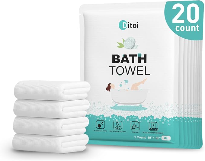 Disposable Bath Towels, Extra Large Beach Towels 30"X60", Camping Towels by Ditoi