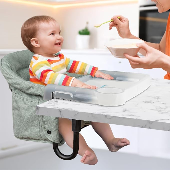 Hook On Chair with Removable Dining Tray, Portable Hook-On Chairs with Storage - Image 6