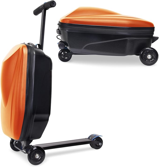 20" Scooter Suitcase for Kids, 2-in-1 Ride On Luggage by GHSY