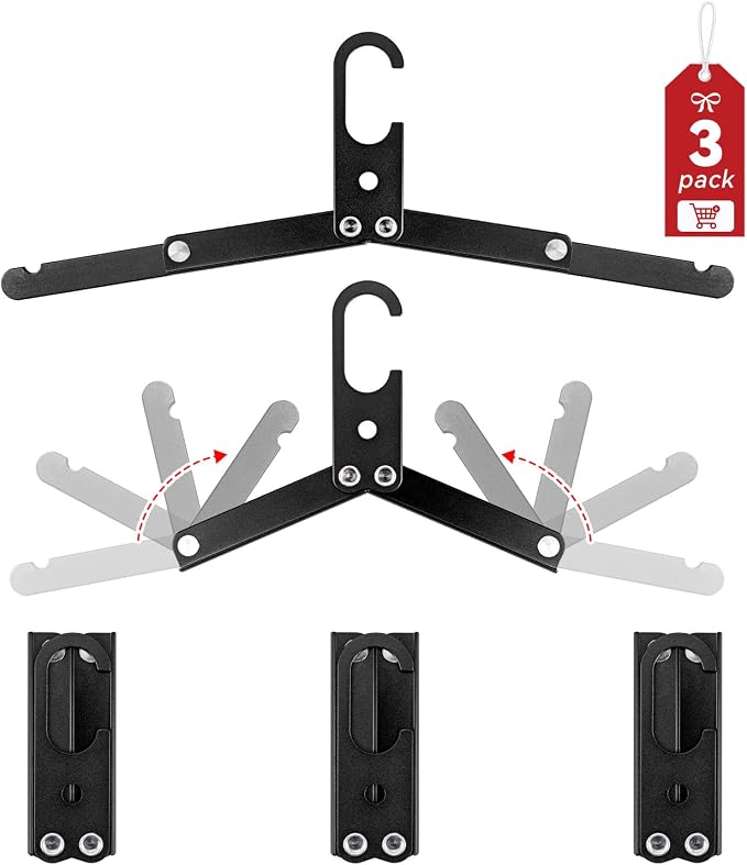Hikeman Travel Hangers Metal Heavy Duty Folding Hangers by HIKEMAN