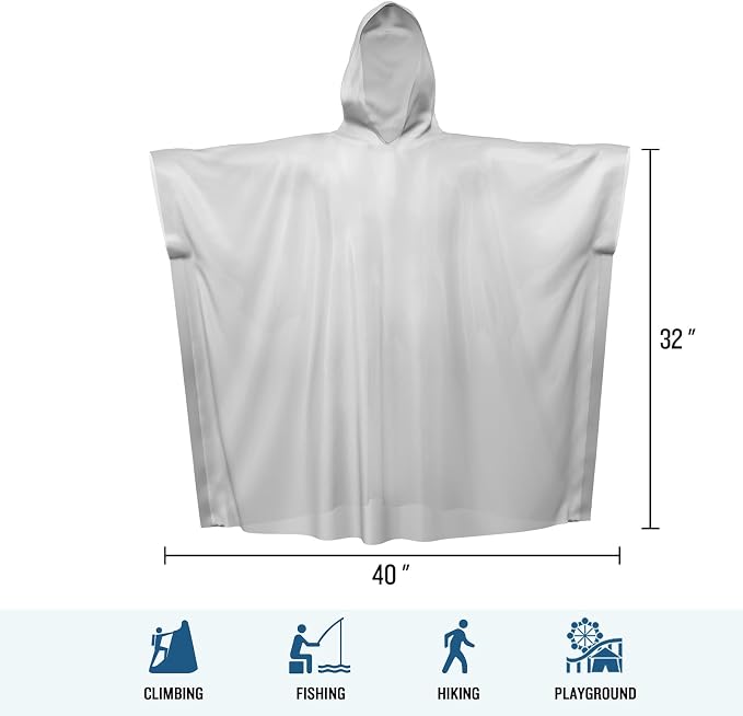 SaphiRose Disposable Rain Ponchos Emergency Clear Poncho - Image 6