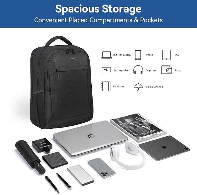 Voova Travel Laptop Backpack, Business Work Laptop Backpack - Image 4