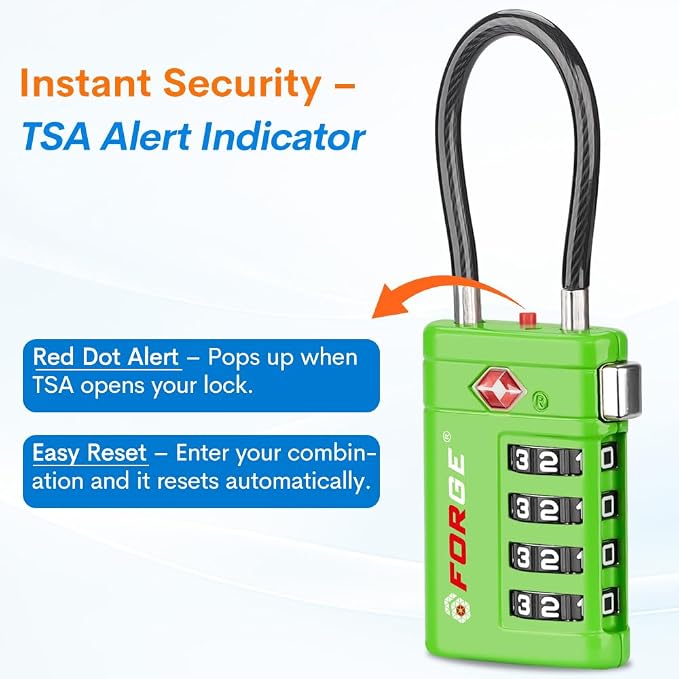 Forge TSA Approved Luggage Locks 4 Digit Combination TSA Travel Locks - Image 4
