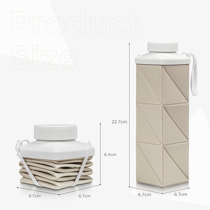 POMKAKA Collapsible Water Bottles 24.3oz, 2nd Generation Leakproof BPA-Free - Image 6