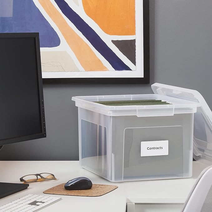 STAPLES Hanging File Folder Box, Storage Bin Organizer, Snap Lid, Letter & - Image 8
