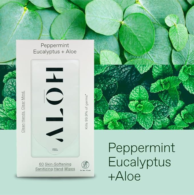 ALŌH Peppermint Eucalyptus Sanitizing Hand Wipes - Image 4