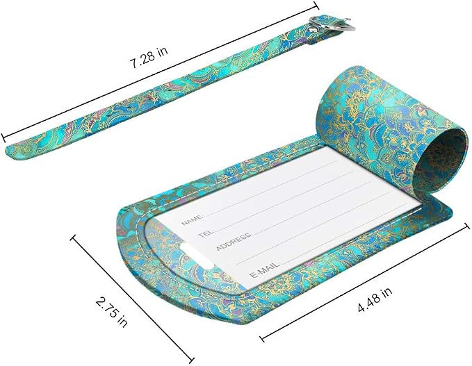 FINTIE 2 Pack Luggage Tags, Leather Name ID Labels - Image 5