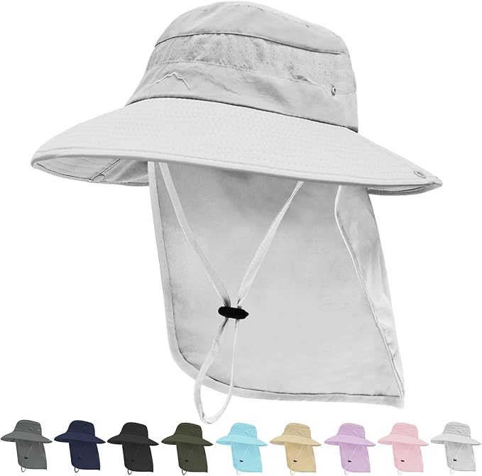 Sun Hats for Men Women, UPF50+ Protection Safari Hat, Wide Brim Fishing Hat by Rosoz