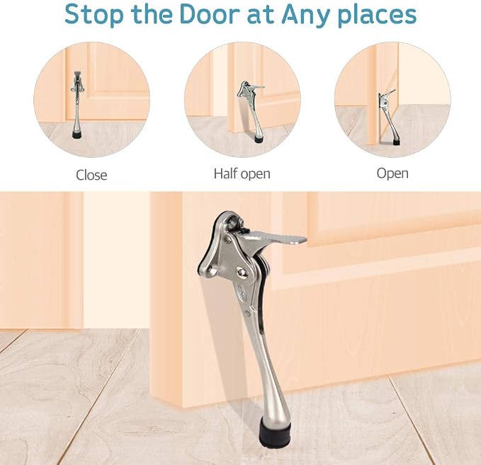 Door Stopper, One-Touch semi-Automatic Metal Door Stopper, - Image 4