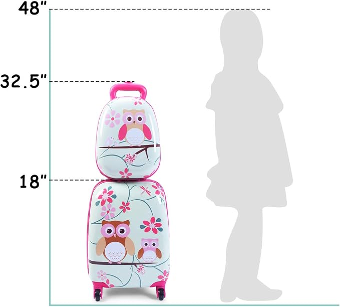 HONEY JOY Kids Luggage, 12” Travel Backpack & 16” Hard Shell Toddler Suitcase - Image 7