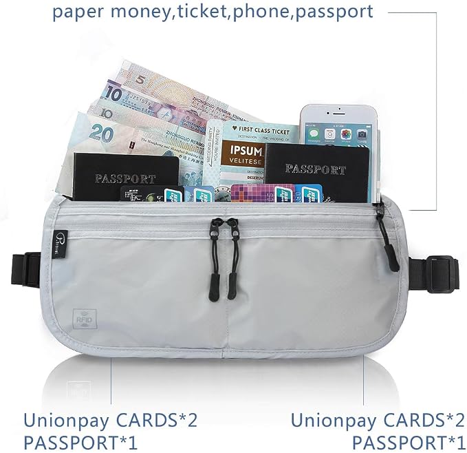 Travel Passport Holder 【1 PACK】2 in 1 Slim RFID Blocking Travel Money Belt - Image 3