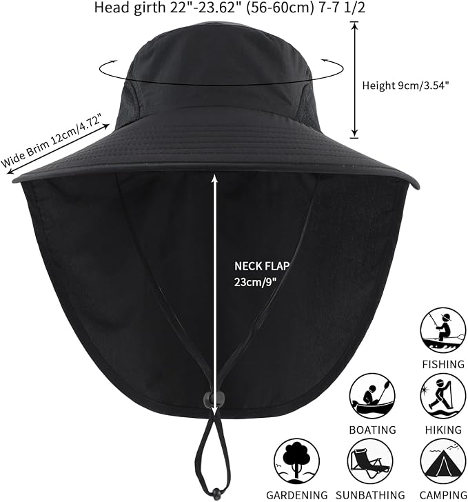 Home Prefer Outdoor UPF50+ Sun Hat Wide Brim Mesh Fishing Hat - Image 2