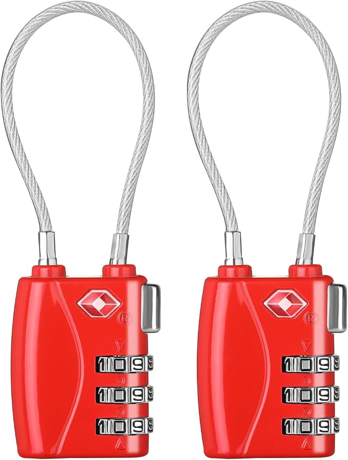 ZHEGE TSA Locks for Luggage 3 Digit Cable Padlock by ZHEGE