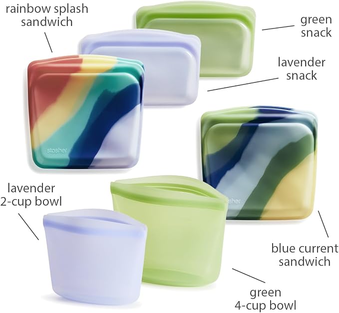 Stasher Premium Silicone Reusable Food Storage Bags, Lunch Bag, Travel - Image 5