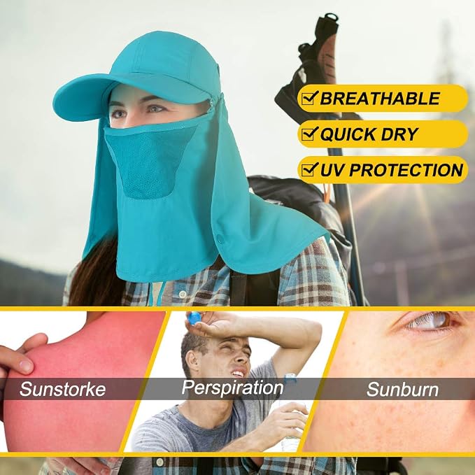 Foldable Sun Cap, Fishing Hats, UPF 50+ Protection Caps - Image 5