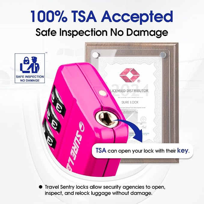 SURE LOCK TSA-Approved 4-Digit Resettable Combination Lock - Image 2