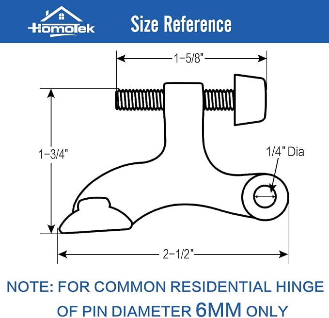 HOMOTEK 8 Pack Hinge Pin Oil Rubbed Bronze Door Stopper, Adjustable Deluxe - Image 3
