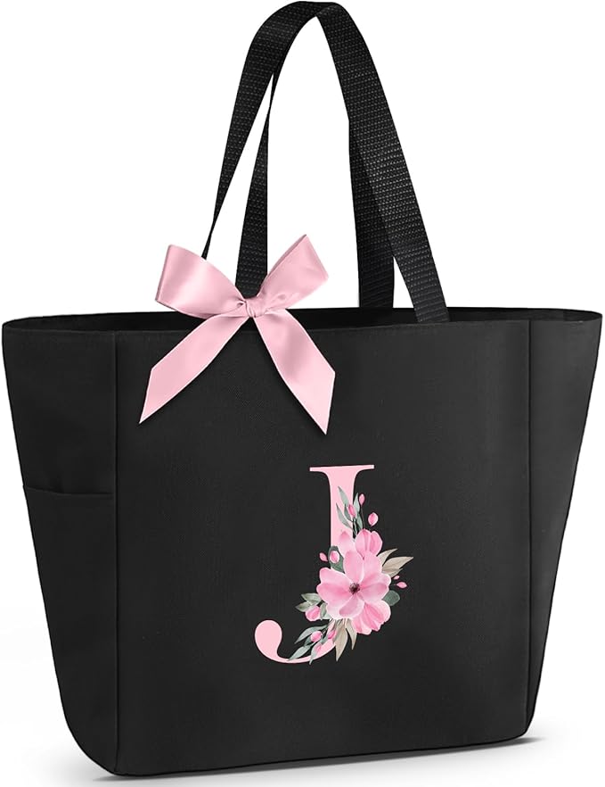 Vavabox Tote Bag, A-Z Initial Monogrammed Waterproof Tote Bag, Bridesmaid Gifts by Vavabox