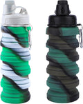 Collapsible Water Bottle for Adults, Reusable Silicone Foldable Water Bottles by MAKERSLAND