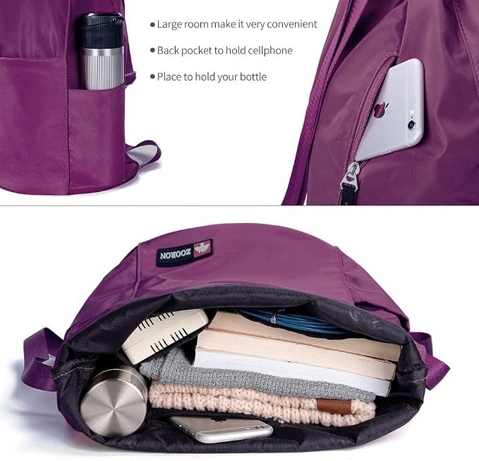ZOORON Waterproof Drawstring Gym Backpack Bag - Image 4